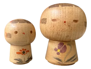 Vintage Kokeshi by Sanpei Yamanaka, Japan, 1970s, Set of 2