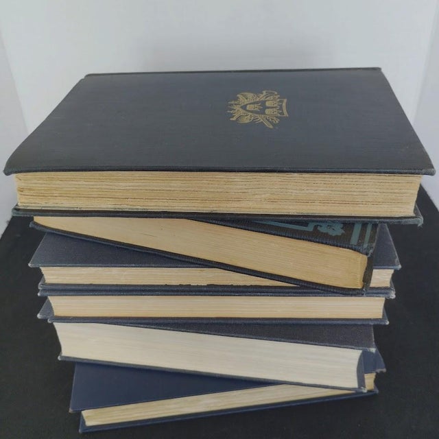 French Vintage 1940s French Historical Fiction Romance Novels Set of 6 Blue Clothbound Hardcover Books For Sale - Image 3 of 5