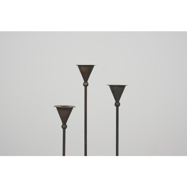 Contemporary Vintage Candlesticks by Christian De Beaumont, 1980, Set of 3 For Sale - Image 3 of 9