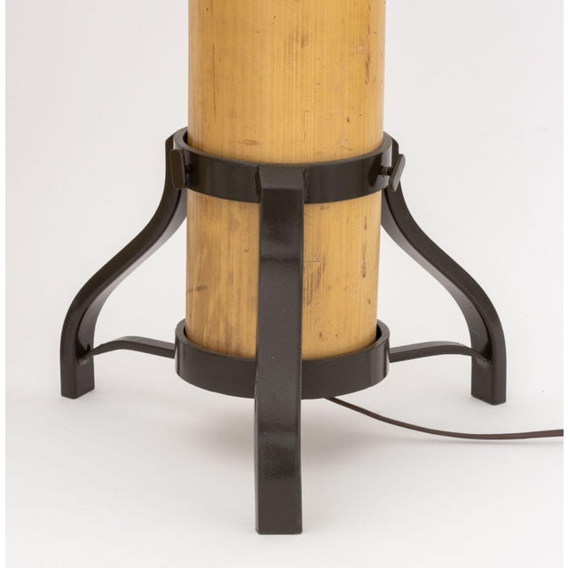 Pair of Modern Bamboo Stalk Floor Lamps For Sale - Image 4 of 8