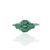 Gemstone 1.9ct Emerald and Diamond Cluster Ring for Women in 925 Silver, Size 6.5 For Sale - Image 7 of 14