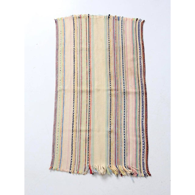 Farmhouse Vintage Striped Accent Rug For Sale - Image 3 of 7
