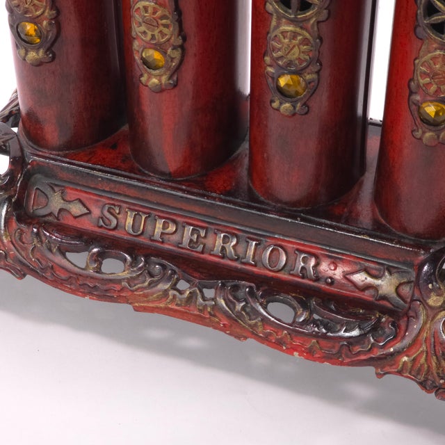 Antique Bridge & Beach Superior Jeweled Gas Parlor Decorative Stove For Sale In Phoenix - Image 6 of 11