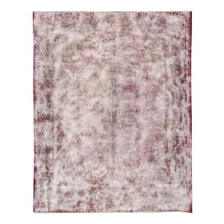Vintage Distressed OverdyedWool Rug For Sale