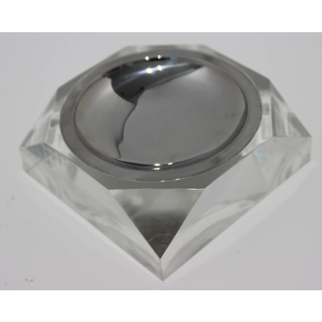 Candy or Nut Dish Lucite & Stainless For Sale - Image 4 of 10