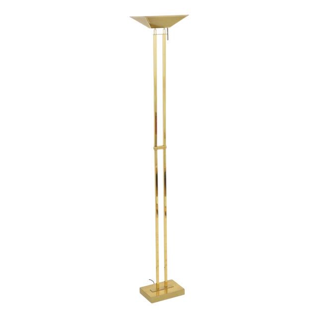 Gilt Floor Lamp from Deknudt, 1970s For Sale