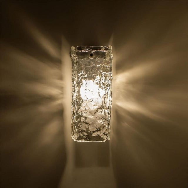 Textured Clear Glass Wall Sconce, 1960 For Sale - Image 11 of 17