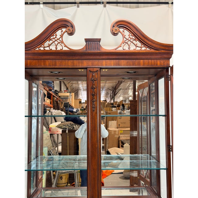 Brown Late 20th Century Georgian Style Mahogany Display Cabinet With Glazed Doors For Sale - Image 8 of 12