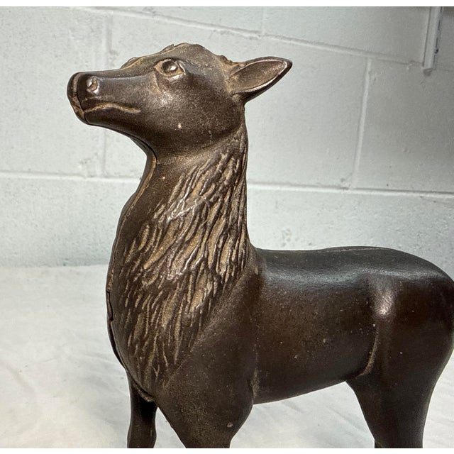 Large Antique Early 1900's a.c. Williams Cast Iron Stag Deer Still Coin Bank For Sale In New York - Image 6 of 12