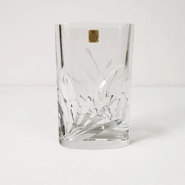 Vase produced by Bleikristal, in Germany, 1960s. It is characterized by an oval form, a subtle cut. Made of thick crystal...