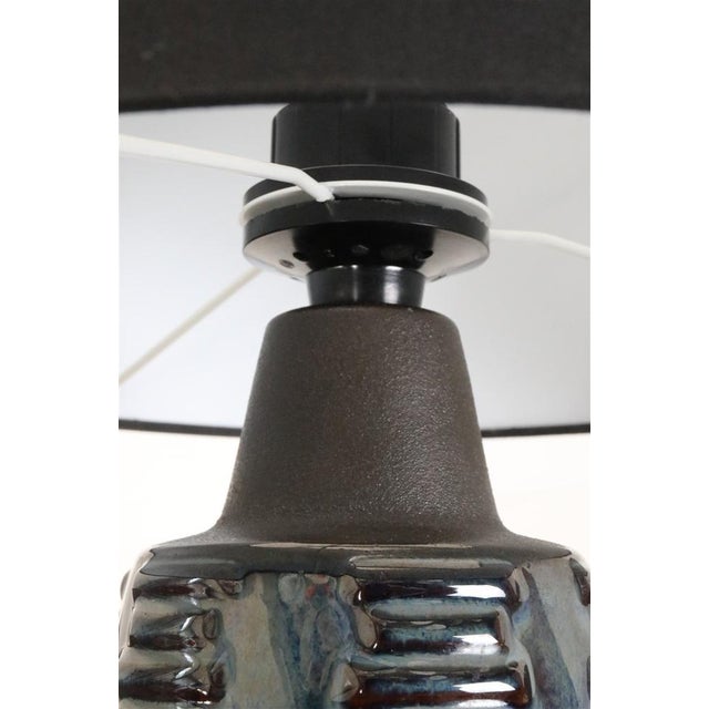 Mid-Century Modern Large Danish Blue Series Table Lamp in Ceramic by Einar Johansen for Søholm, 1970s For Sale - Image 3 of 13