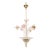 Vintage Murano Style Crystal J Arms Chandelier With Gold & Rose Inflections For Sale