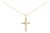 Gold Vermeil Diamond Accent Cross Pendant Necklace For Sale