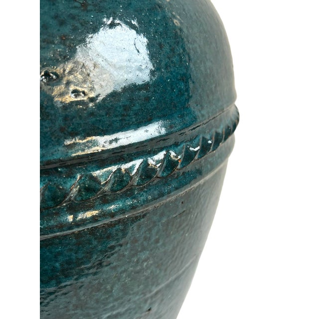 Mid 20th Century Vintage Turquoise Blue Java Vase For Sale - Image 5 of 7