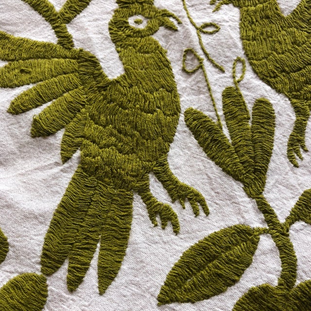 Boho Chic 1970s Vintage Hand Emrbroidered Table Runner For Sale - Image 3 of 7