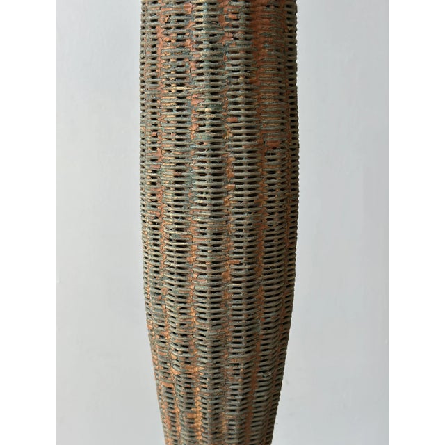Antique Large-Scale Painted Wicker Mushroom Style Floor Lamp, Circa 1910s-20s For Sale - Image 14 of 18