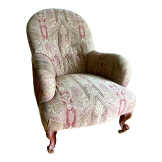 Antique Late 19th Century English Slipper Chair For Sale