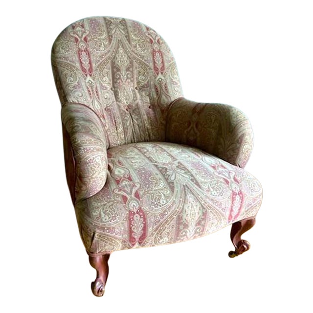 Antique Late 19th Century English Slipper Chair For Sale