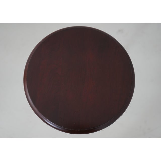 Traditional Ethan Allen Cherry Tripod Tall Pedestal Stand For Sale - Image 3 of 10