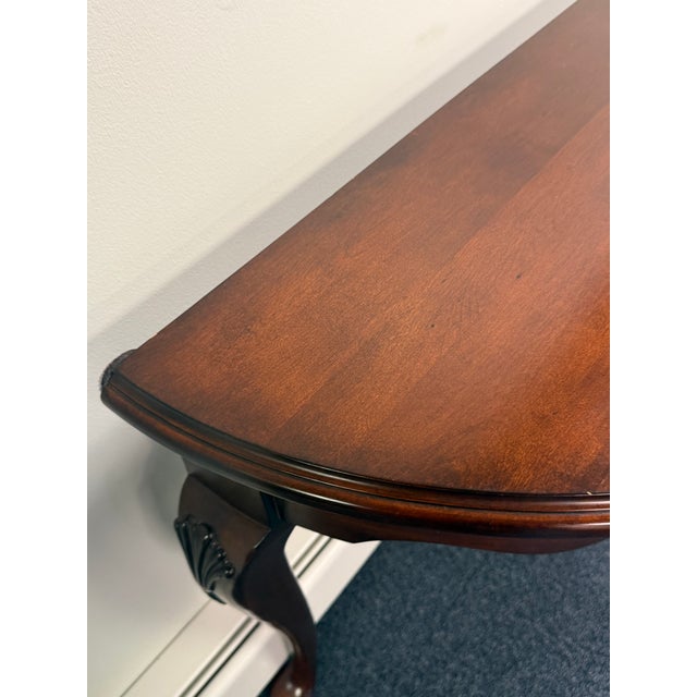 Kincaid Solid Cherry Georgian Demi Lune Console Table For Sale - Image 10 of 12