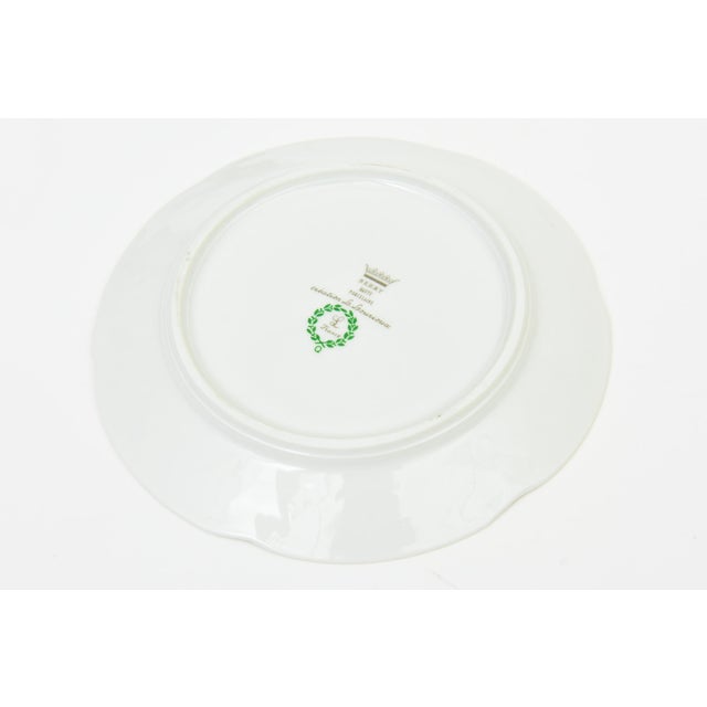 Vintage French Coastal Porcelain Appetizer Plates of Lobster, Wine, Cheese by Lourioux, Set of 6, 1950's For Sale - Image 11 of 12