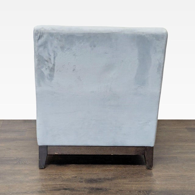 2000 - 2009 West Elm Gray Lounge Chair With Dark Wood Legs For Sale - Image 5 of 8