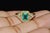 Late 20th Century Certified Natural 2.82cts Emerald Diamond Solid 18k Yellow Gold Halo Ring, Size 6.5 For Sale - Image 11 of 13