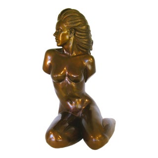 Late 20th Century Bronze Sculpture "Katrina" For Sale