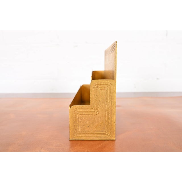 Bronze Tiffany Studios New York Graduate Bronze Doré Letter Rack For Sale - Image 8 of 12