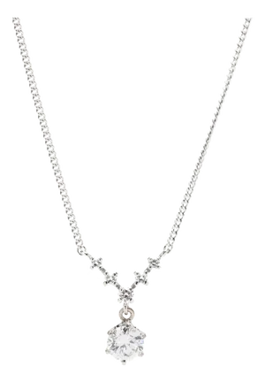 1970s 0.75ctw Diamond Dangle v Necklace, 14k White Gold