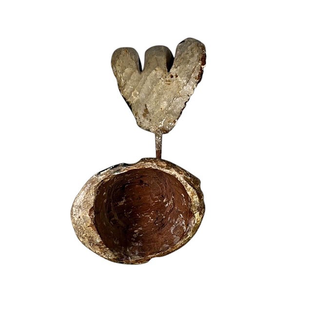 18th Century 18th Century Spanish Colonial Carved Wood Helmet With Plumes For Sale - Image 5 of 6