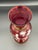 Victorian Ruby Red Mary Gregory–Style Enamel Vase With Gold Trim For Sale - Image 3 of 7