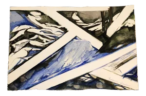 Original Vintage Abstract Watercolor Painting Signed 1970’s