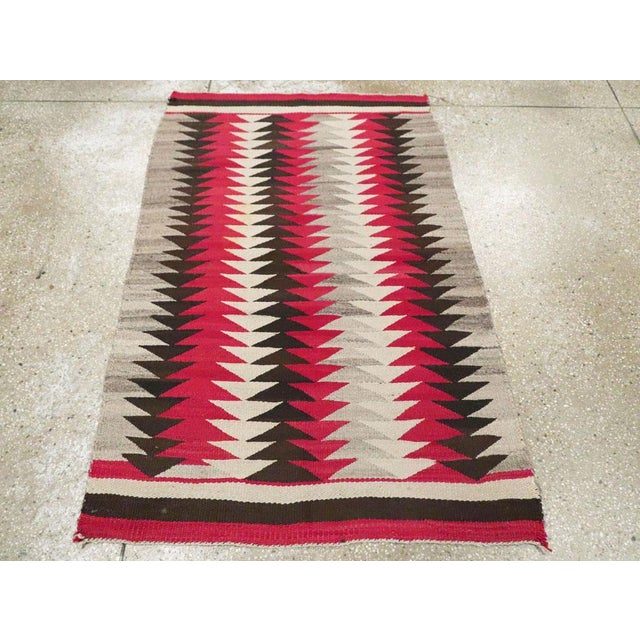 Galerie Shabab Collection Tribal Mid-20th Century Handmade American Flatweave Navajo Throw Rug For Sale - Image 4 of 9