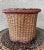 Farmhouse Stylish Late 20th-Century Rattan & Willow Pedestal Base Basket Cachepot For Sale - Image 3 of 12