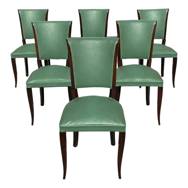 1940s Classic Art Deco Dining Chairs- Set of 6 For Sale - Image 4 of 12