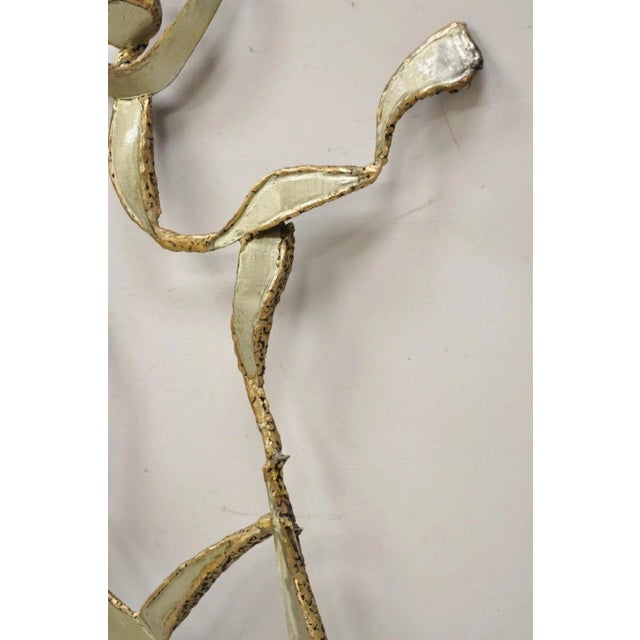 Silver Colbert Collins 1980s Steel Metal Brutalist Ribbon Dancers Wall Art Sculpture For Sale - Image 8 of 12