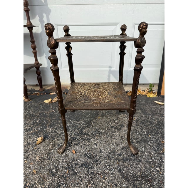 Traditional Late 20th Century Edwardian Revival Ornate Metal Plant Stand For Sale - Image 3 of 10
