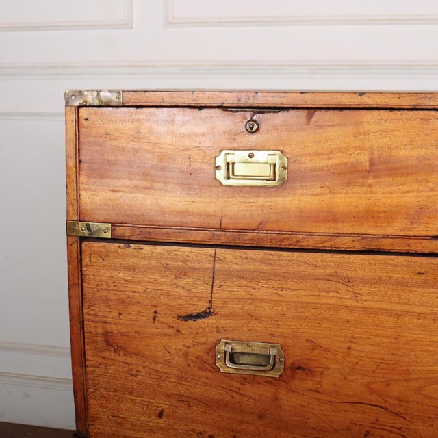 Good 19th C English camphor wood military campaign chest. 1860. This piece is designed in the style of the selected...