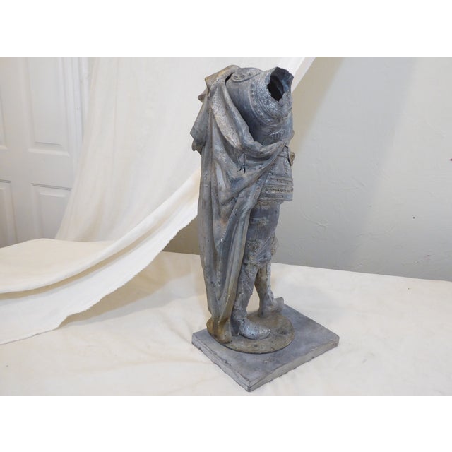 Antique Metal Sculpture of Knight For Sale - Image 4 of 4