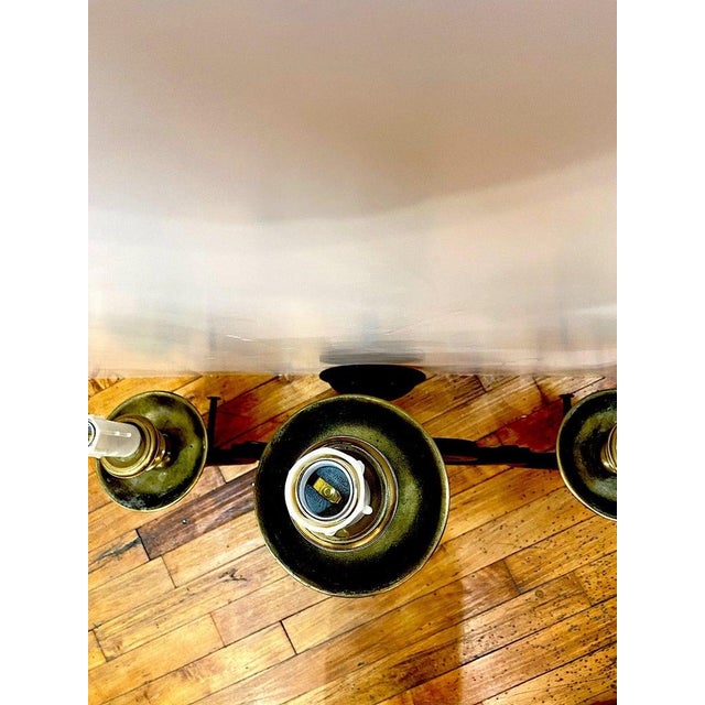 1950s Italian Patinated Iron & Brass Accent Hollywood Regency Sconce For Sale In New York - Image 6 of 11