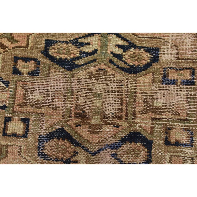 Pink Hamedan Runner 3’5” X 9′ Pink Wool Semi-Antique Tribal Hand-Knotted Rug For Sale - Image 8 of 15