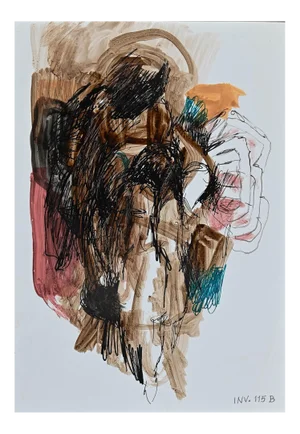 Leo Guida - Abstract Composition - Original Watercolor and China Ink - 1970s