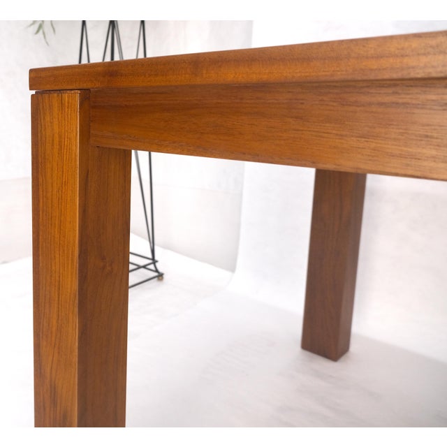 Wood Massive Solid TEAK 41x87 Dining Conference Table Parsons Style MINT For Sale - Image 7 of 11