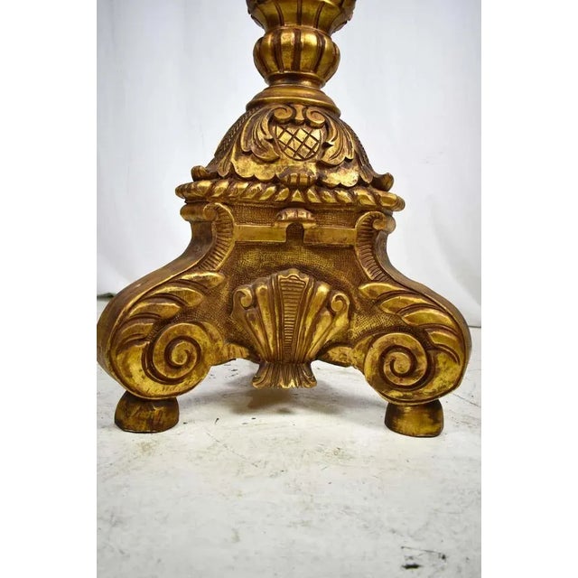 Large European Carved Gilt Torcheres, Set of 2 For Sale - Image 3 of 5