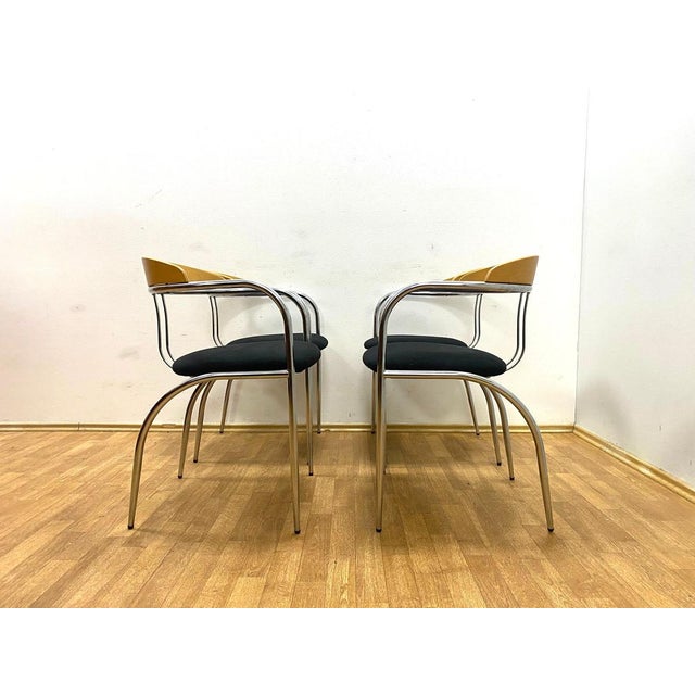 Vintage Dining Set with Chrome Tube Frame, 1970s, Set of 5 For Sale - Image 13 of 14