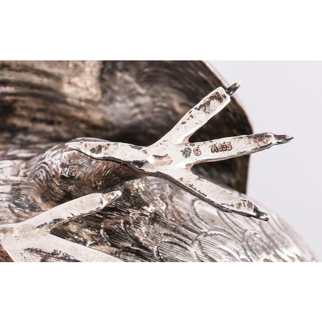 Antique Belgian Silver Grouse Game Birds, 19th Century, Set of 2 For Sale - Image 14 of 18