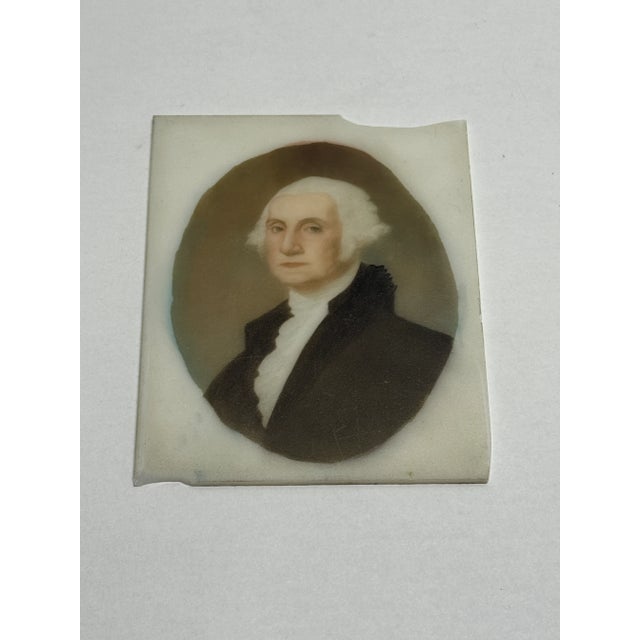 American School Glass Miniature Portrait of George Washington, Mid-19th Century For Sale In Providence - Image 6 of 9