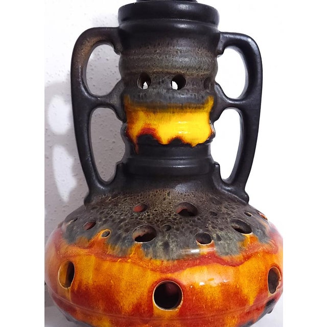 West German Fat Lava Pottery Floor Lamp Base by Richard Essig, 1970s For Sale - Image 4 of 6
