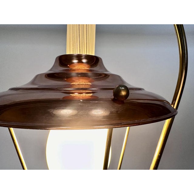 Copper Mid-Century Italian Brass and Copper Hanging Lamp, 1950s For Sale - Image 8 of 17